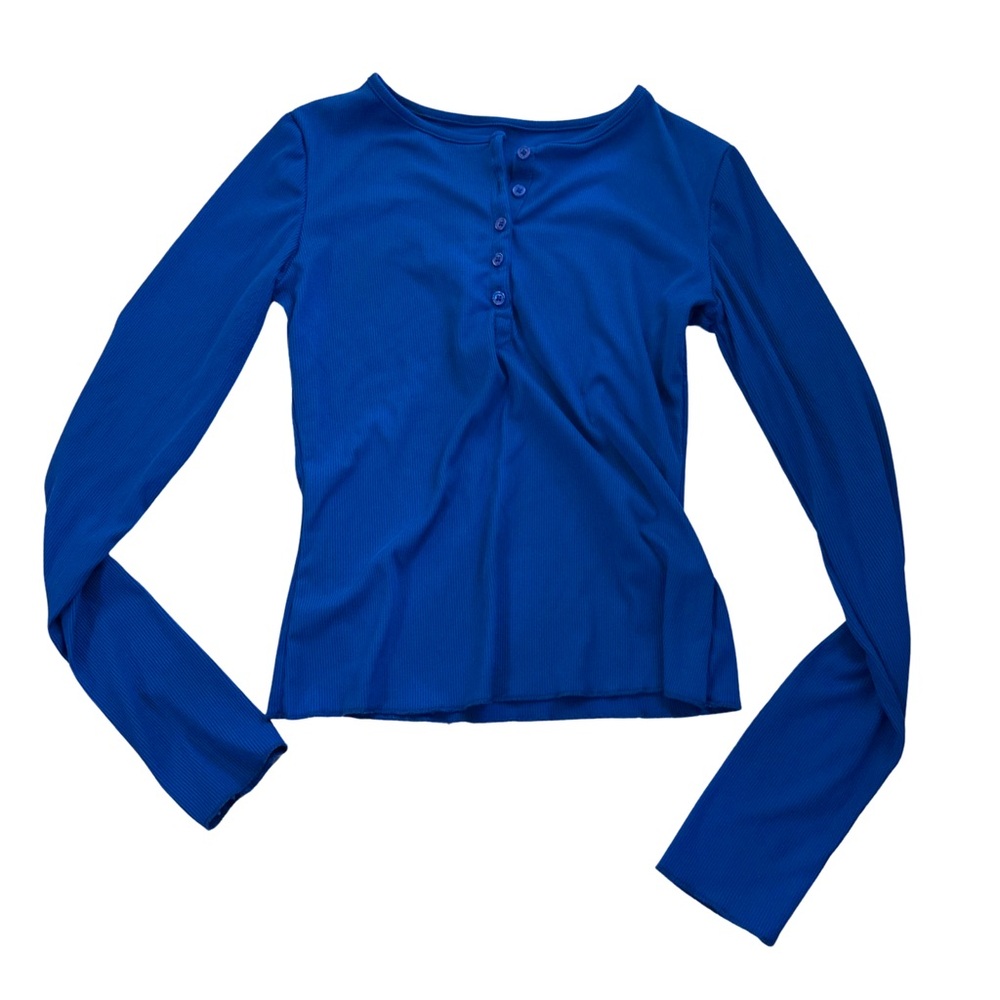 Ribbed Henley (BLUE)